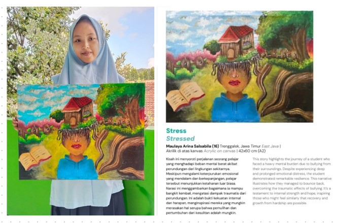 Kado Indah Hari Anak Nasional 2025,Karya Lukis Siswa MAN 1 Trenggalek Hiasi Galeri Nasional Indonesia di Jakarta